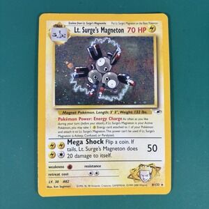 Pokémon TCG Lt. Surge's Magneton Gym Heroes 8/132 Holo Unlimited Rare